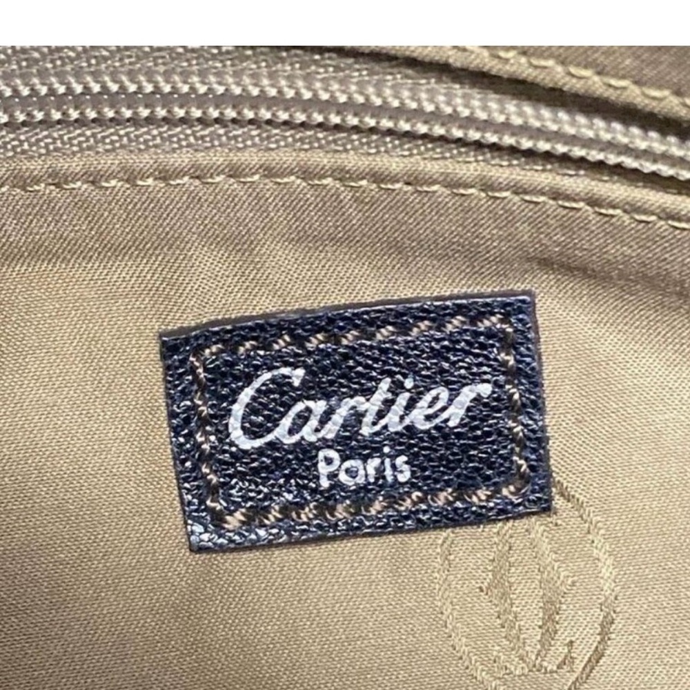Cartier Black Leather Structured Tote with Perforated Logo - Picture 6 of 11